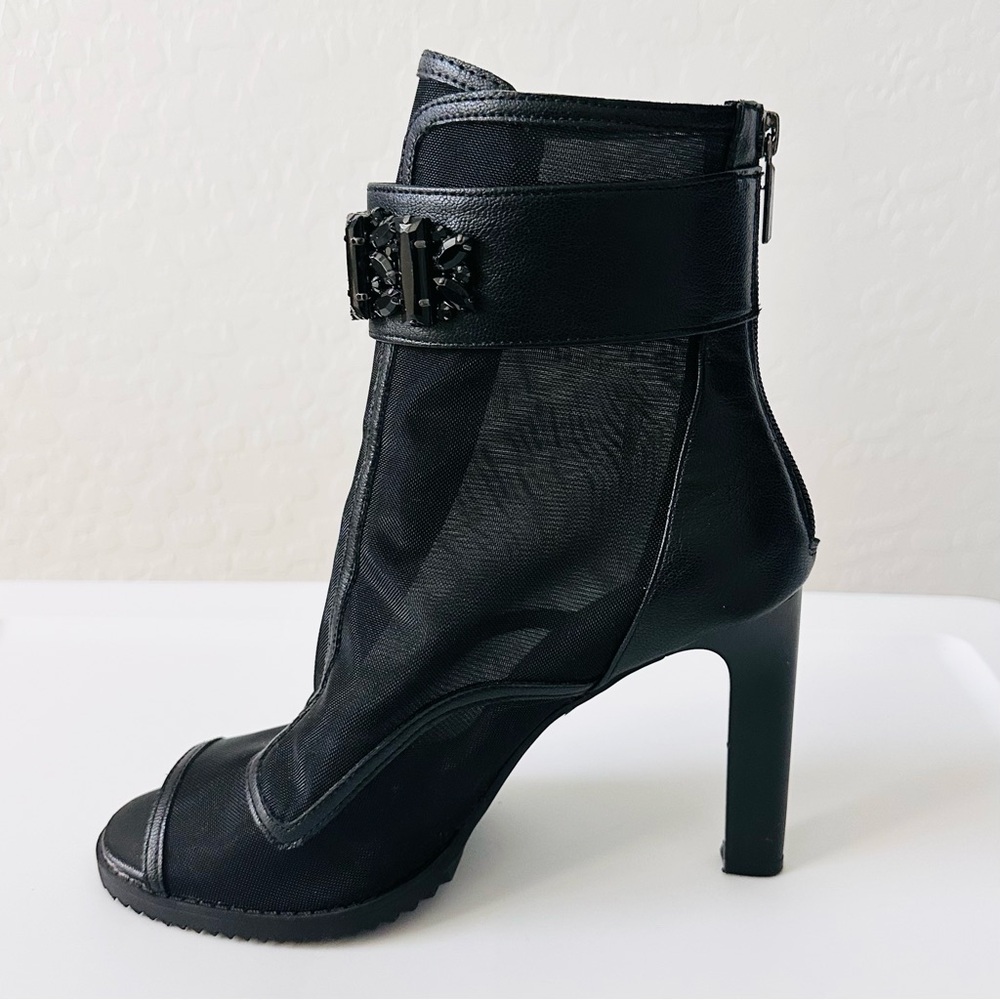 Karl Lagerfeld Black Heeled Boots with Embellishments